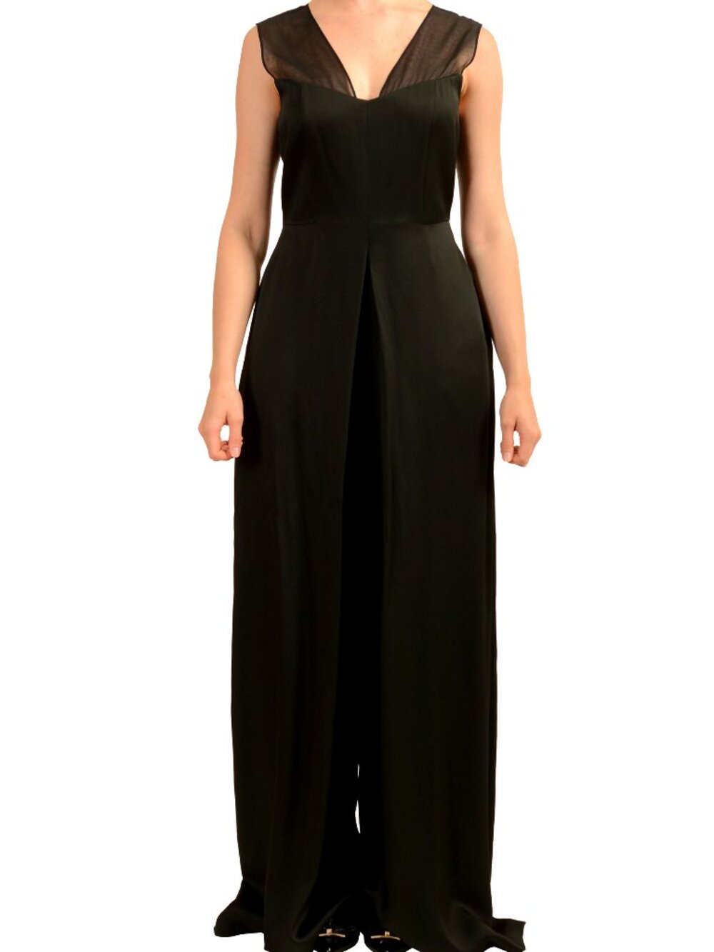 Hugo Boss Women's "Dozera" Black Sleeveless Wide Leg Romper Jumpsuit US 12 IT 48